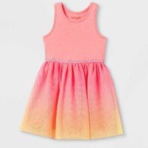 Baby girl sleeveless dress with tutu ombre dress tank dress pink size 18 months